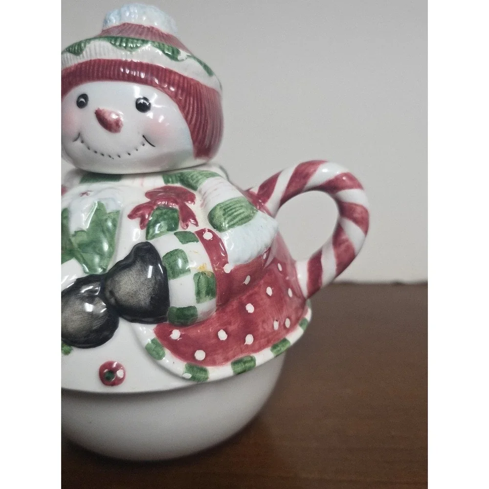Vintage Burton‎ FIB Christmas Snowman Teapot